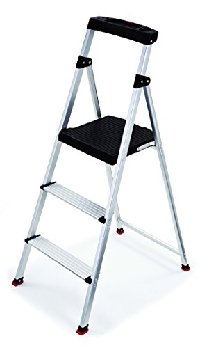 Rubbermaid RMA-3 3-Step Lightweight Aluminum Step Stool with Project Top, 225-pound Capacity