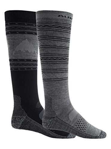 Burton Mens Performance Lightweight Sock 2Pk, True Black, Large