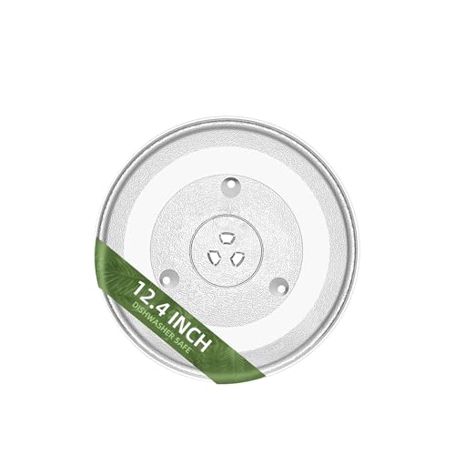 Gemroom 12.4' Microwave Glass Plate for GE, Samsung, Frigidaire 12 3/8 inch Microwave Turntable, Replaces WB48X24079 5304509437 Microwave Glass Turntable