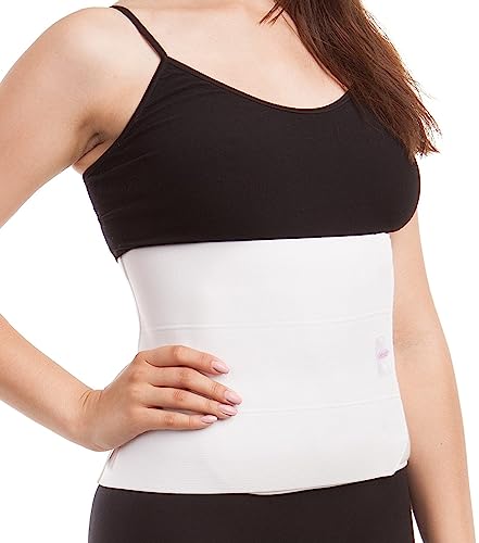 GABRIALLA Breathable Abdominal/Back Support Binder : White Small, Up to 34', (G AB-309 S)