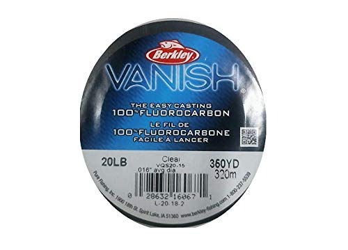 Berkley Vanish, Clear, 8lb | 3.6kg, 110yd | 100m Fluorocarbon Fishing Line, Suitable for Saltwater and Freshwater Environments