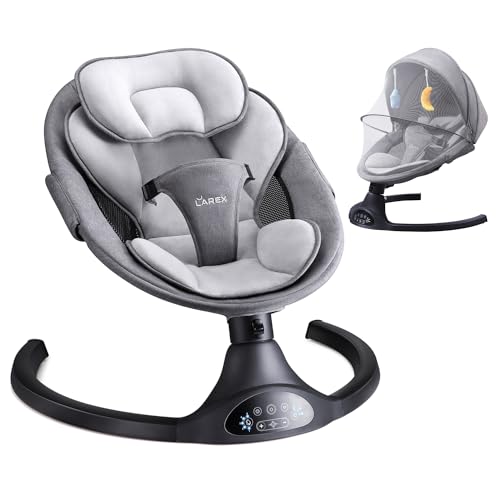 Baby Swing for Infants | Electric Bouncer for Babies,Portable Swing for Baby Boy Girl,Remote Control Indoor Baby Rocker with 5 Sway Speeds,1 Seat Positions,10 Music and Bluetooth (Black)