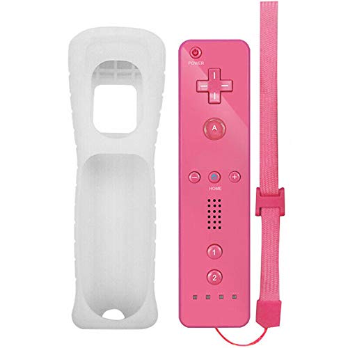 Wireless Motion Remote Controller Gamepad for Wii/ Wii U, w/ Silicone Case & Hand strap (Pink)