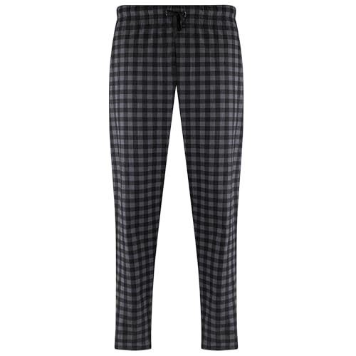 Spyder Men's Pajama Pants - Ultra Soft Fleece Sleep and Lounge Pants (Black Grey Checkered, Medium)