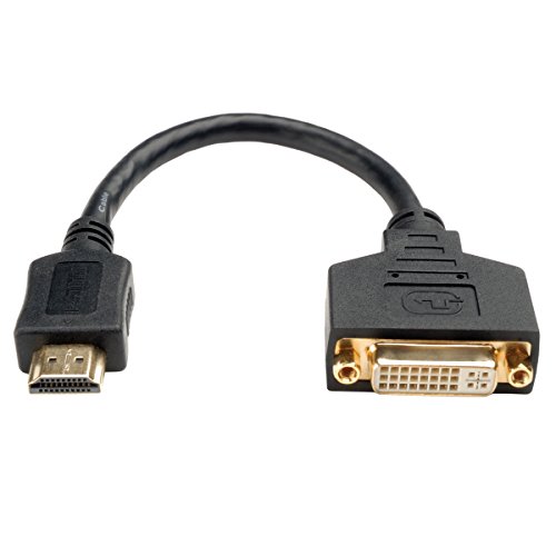 Tripp Lite 8-inch HDMI-M to DVI-D Cable Adapter (M/F), 8-in. (P132-08N) 8' HDDVI Black
