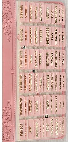 UPAFEXXI- Leather Bible tabs, Bible Tabs for Women, Bible Tabs for Study Bible, 80 Bible Index Book Tabs in Total, 66 Bible Tabs for Old and New Testament, Additional 14 Blank tabs (Pink)