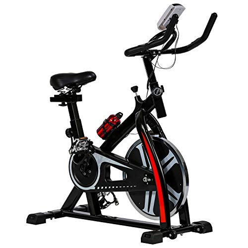 Exercise Bike Indoor Cycling Bike Stationary Bike with Adjustable Seat and Resistance, Comfortable Seat Cushion Cycle Bike for Home Cardio Workout,Black
