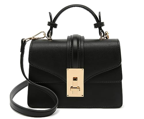 Scarleton Handbags for Women, Crossbody Bags for Women, Structured Mini Satchel Purses, Top Handle Shoulder Bag Mini, H207701 - Black