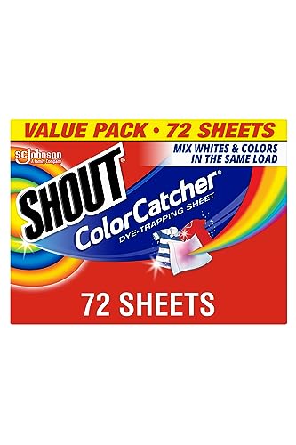 Shout Color Catcher Sheets for Laundry, Allow Mixed Washes, Prevent Color Runs, and Maintain Original Color of Clothing, 72 Count