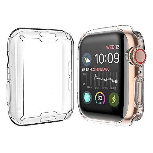 [2-Pack] Julk 44mm Case for Apple Watch Series 6 / SE/Series 5 / Series 4 Screen Protector, Overall Protective Case TPU HD Ultra-Thin Cover for iWatch, Transparent