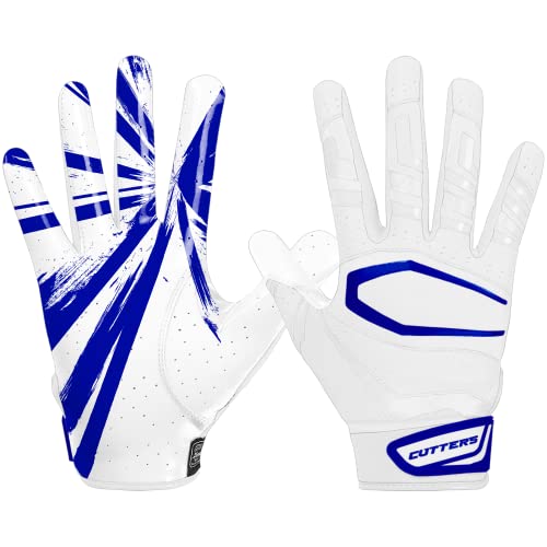 CUTTERS, Rev Pro 3.0 Receiver Gloves, White/Royal Burst, X-Large