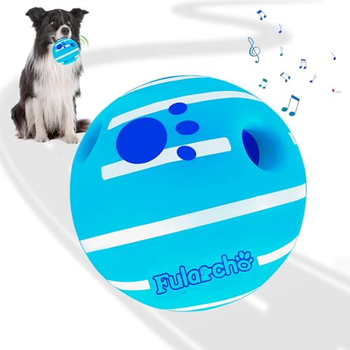 Ruriktax Giggle Ball for Dogs, Interactive Dog Toys for Large Dogs, Dog Toys Ball with Funny Sounds, Durable Dog Balls for Relieve Anxiety, Wiggle Ball Dog Toy Gifts (Large, Blue) 5.51inches