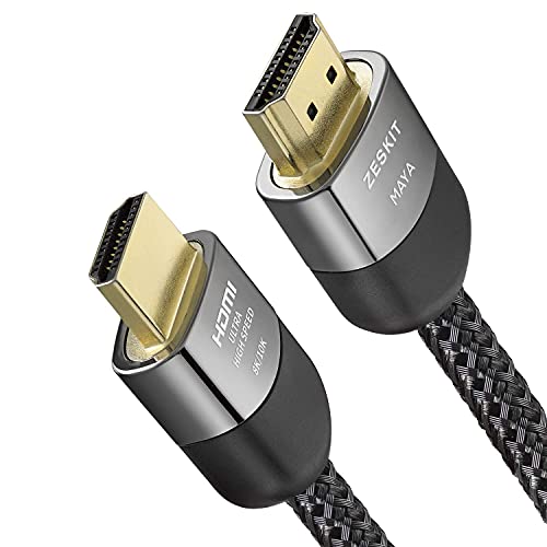 Zeskit Maya 2.1 8K HDMI Cable 3ft, 4K120Hz 48Gbps for eARC Soundbar Ethernet Gaming 144Hz, Certified Ultra High Speed HDR VRR HDCP 2.2 2.3 Compatible with Dolby Vision Atmos Apple TV Xbox Series X PS5