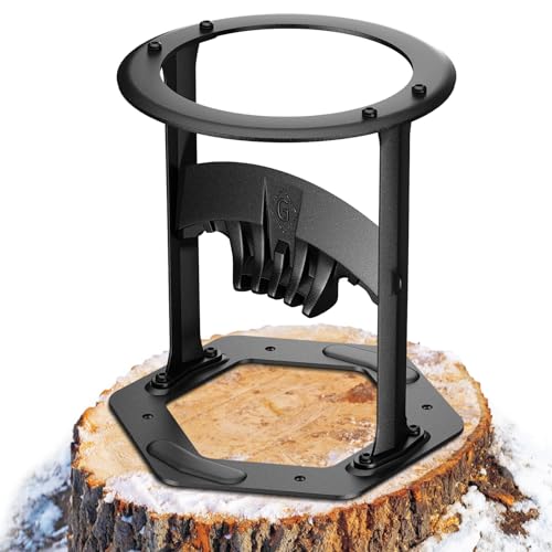 Habit Garden 11'' Firewood Kindling Log Splitter with Cover-Kindling Wood Cracker, Manual Wood Splitting Tool, Cast Steel Log Splitting Wedge, Safely, Easily and Portable, L
