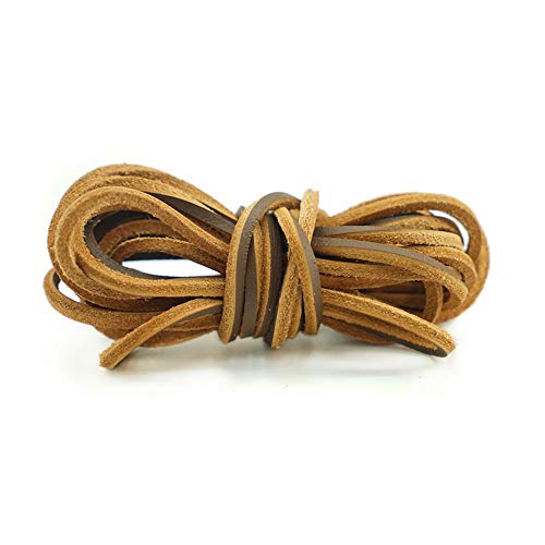 DECKER Leather Boot Lace 141 Inches long Shoelaces Cut to Fit all Size Leather shoelace Cord String for Welders (Brown)