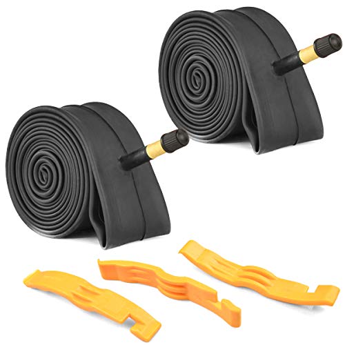 2 Pack Bike Tube with 3 Tire Levers, 26'×1.75/1.95/2.10/2.125 Bicycle Inner Tube Tyres Road MTB Bike Interior Tire Tube Anti Puncture Tube for Bike Bicycle Tire (26”×1.75/2.125)