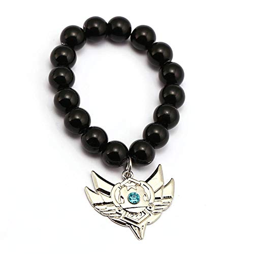 Game LOL Legends Bracelets League Rank Charm Handmade Natural Black Onyx Beads Bracelet Men Women Jewelry Accessories - ( Metal Color: Yinlan )