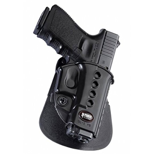 Fobus, E2 Paddle Holster, Fits Glock 17/19/19X/22/23/31/32/34/35/45, Right Hand, Kydex, Black