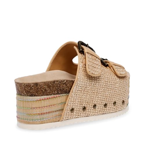 Steve Madden Women's Kali Sandal, Natural Raffia, 8.5