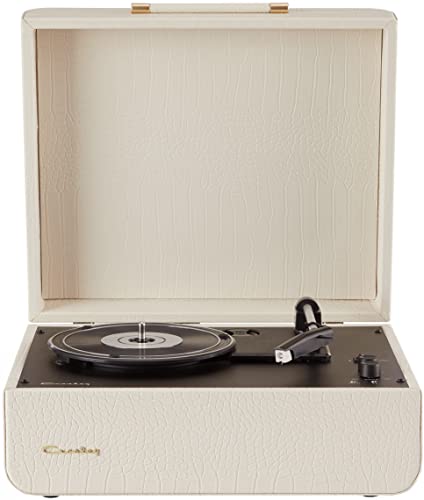 Crosley CR6255A-CC Mercury Vintage 3-Speed Bluetooth in/Out Turntable with Built-in Speakers, Cream Crocodile
