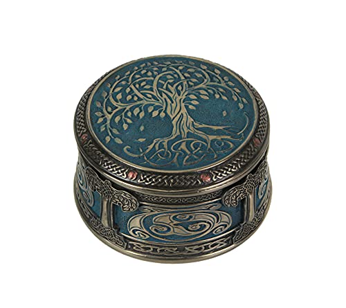 Veronese Design Spiritual Tree of Life Cold Cast Resin Bronze Finish Trinket Jewelry Box