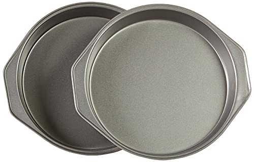 Amazon Basics Nonstick Round Baking Cake Pan, 9 Inch, Set of 2, Gray, 10.7x9.7x1.5cm