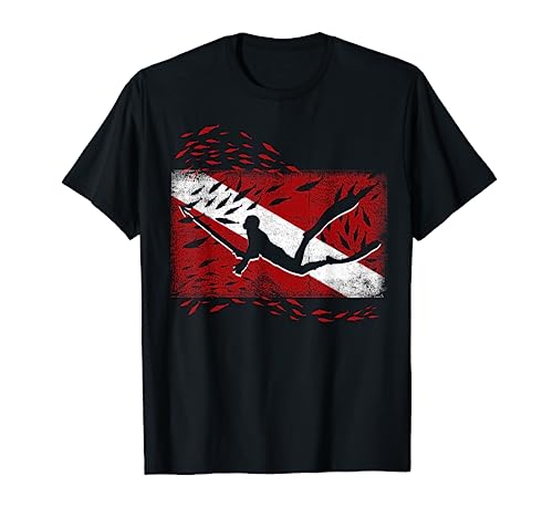 Scuba Diver Flag Snorkeling Diving Freediving Spearfishing T-Shirt