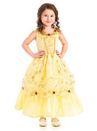 Little Adventures Yellow Beauty Princess Dress Up Costume (Medium Age 3-5) - Machine Washable Child Pretend Play and Party Dress with No Glitter