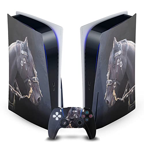 Head Case Designs Officially Licensed Simone Gatterwe Friesian Horse Art Mix Vinyl Faceplate Sticker Gaming Skin Case Cover Compatible with Sony Playstation 5 PS5 Disc Console & DualSense Controller