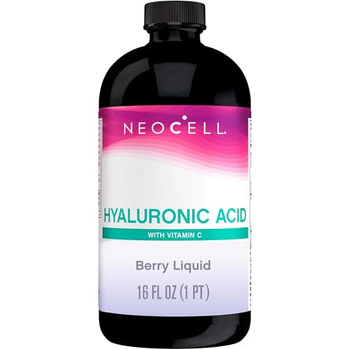 NeoCell Hyaluronic Acid Berry Liquid with Vitamin C; For Cellular Hydration for Skin, and Lubrication for Skin and Joints; Gluten Free; Dietary Supplement; 16 Fl. Oz., 32 Servings.* Pack May Vary
