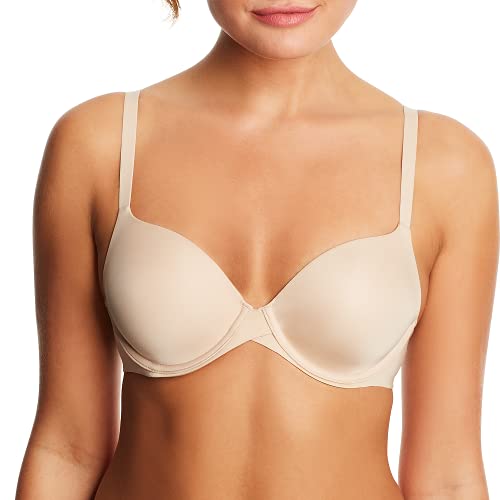 Maidenform One Fab Fit Underwire Bra, Push-Up T-Shirt Bra, Modern Demi Bra, Lightly Padded Bra with Convertible Straps, Paris Nude, 36B
