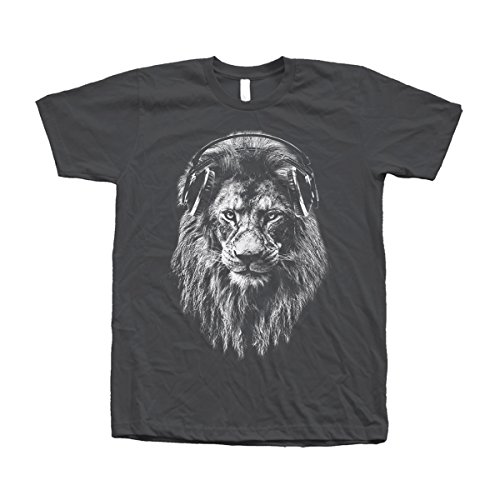 Couthclothing Men's Lion Crew Neck T-Shirt (L, Asphalt)
