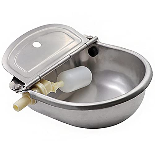 Automatic Cow Drinking Water Bowl,304 Stainless Steel Animal Waterer Bowl for Horse,Goat,Pig,Dog, with 1/2 Float Valve