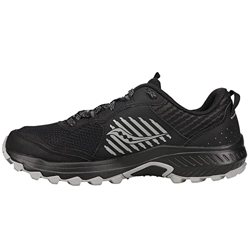 Saucony Men's Excursion TR15 Trail Running Shoe, Black/Shadow, 9.5 Wide