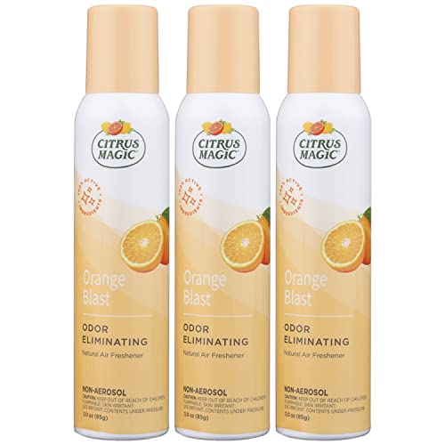 Citrus Magic Natural Odor Eliminator Air Freshener Spray for Home, Orange Blast, 3-Ounce, Pack of 3