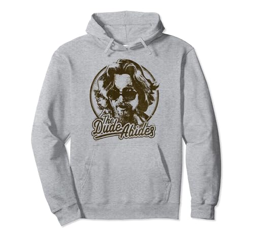 Big Lebowski The Dude Abides Negative Head Shot Portrait Pullover Hoodie