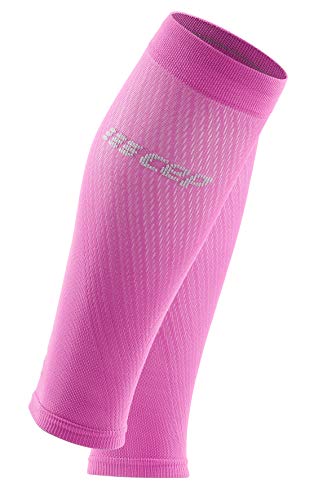 CEP Ultralight Calf Sleeves, Electric Pink/Light Grey, Women III