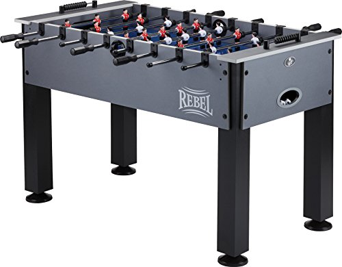 Fat Cat by GLD Products Rebel 4.5’ Foosball Table with Easy Snap Rods for Quick Assembly, and Sharp Blue Playing Field and Abacus Scoring, One Size