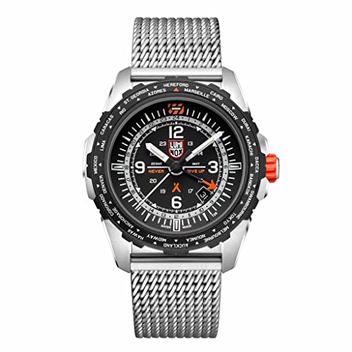 Luminox - Bear Grylls Survival XB.3762 - Mens Watch 45mm - Pilot Watch in Silver/Black Date Function - Second Time Zone 200m Water Resistant - Sapphire Glass - Mens Watches - Made in Switzerland