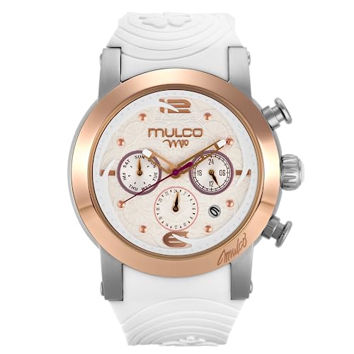 MULCO M10 Mandala Women's Watch Analog Quartz Stainless Steel Pearl Finishing dial with Rose Gold Accent and Silicone Band