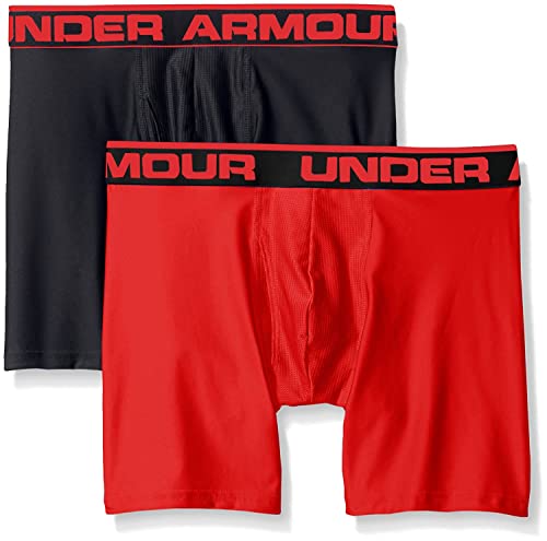 Under Armour Men's Original Series 6-inch Boxerjock Boxer Briefs-2 Pack , Black (003)/Red , Medium