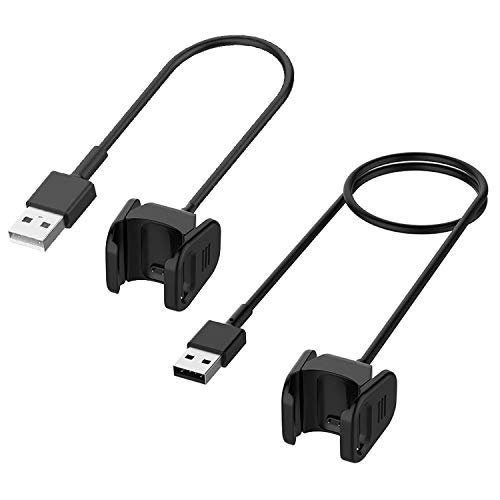 Kissmart Compatible with Fitbit Charge 4 Charger, Charging Cable Cord for Fit bit Charge 4 Smart Wristband (2Pack, 1.8ft & 3.3ft)