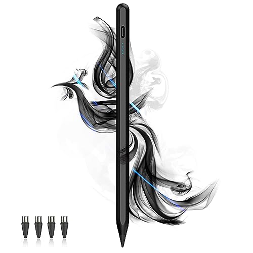 Stylus Pens for Touch Screens Power-Display Tablet Pen POM Tip Magnetic Digital Touch Pen Compatible with iPhone/iPad/iPad Pro/Lenovo/and Other iOS/Android Smartphone and Tablet Devices (Black)