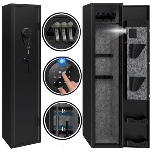 KAER 4-5 Gun Safe,Rifle Safe,Gun Safe for Shotguns,Large Gun Safe for Home Rifle and Pistols,Long Gun Cabinets with Fingerprint/Digital Keypad/Removable Shelf for Rifles Shotgun-11.8' x11' x 54.3'