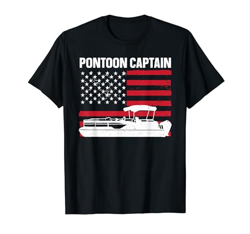 Cool Pontoon Captain Art For Men Women Pontoon Boat Captain T-Shirt