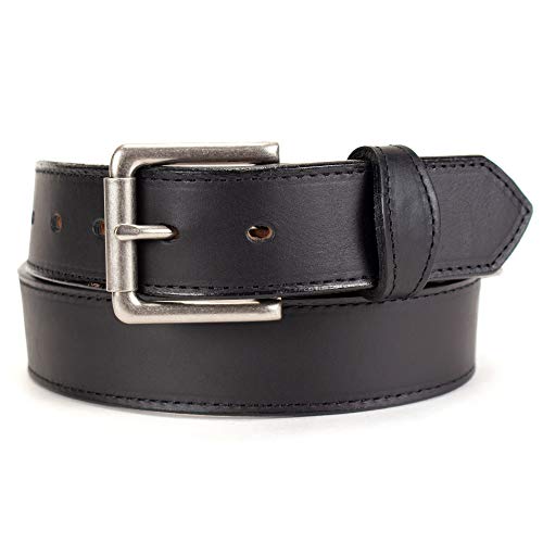 Yoder Leather Company Amish Made Oil Tanned Belt with Scalloped Tabs (40, Black)