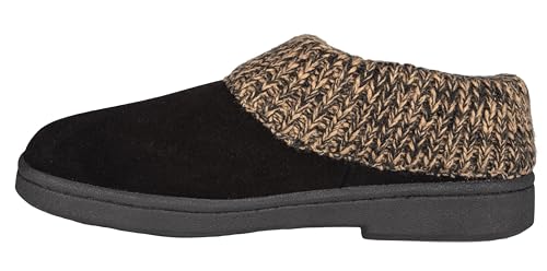 Clarks Women's Knit Scuff Slipper, Black, 8 M US