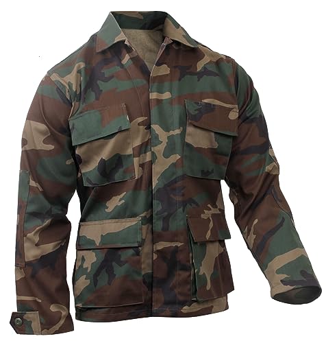 Rothco Twill BDU Shirt - Rugged Outdoor-Ready Shirt-Jacket - Woodland Camo - 2XL
