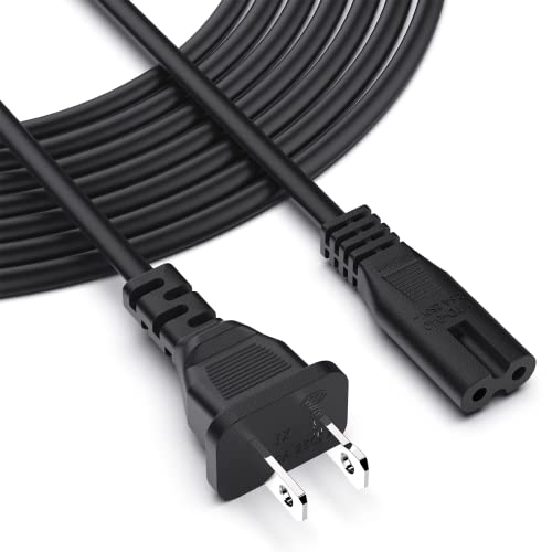 AC Power Cord for Sony PS3 PS4 PS5, Xbox One S, Xbox One X, Xbox Series X/S Power Supply Cable Replacement 2 Prong AC Power Cord 6Ft