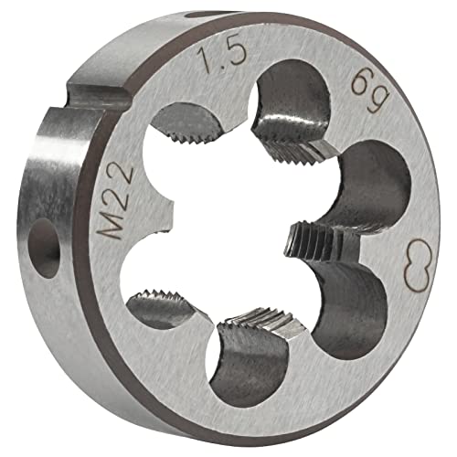 Aceteel M22 x 1.5 Metric Round Die, Machine Thread Die M22 X 1.5mm Right Hand